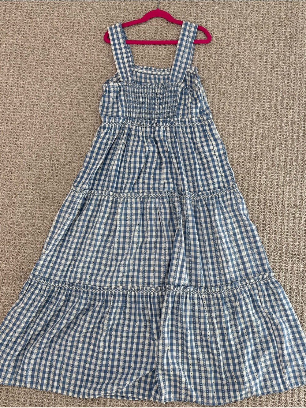 Max Studio Blue and White Gingham Tiered Sundress - Picture 2 of 3